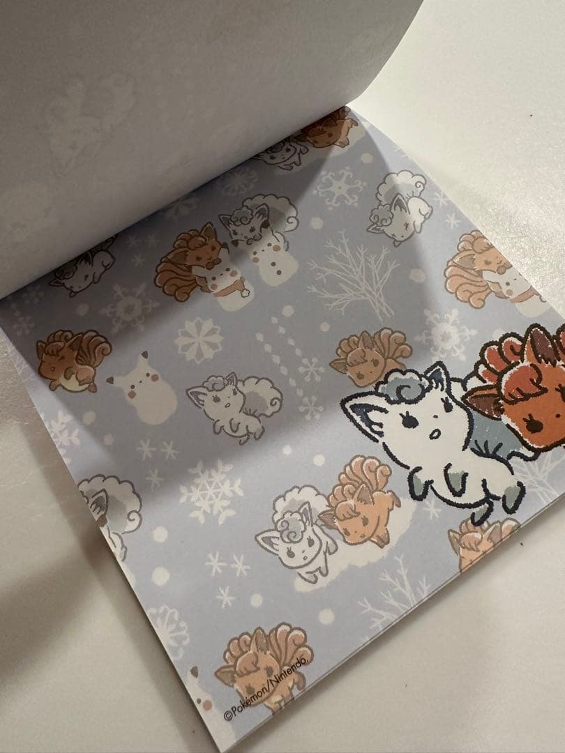 イッツデモ　ポケモン　ウィンターロコン　4柄メモ帳　2色ボールペン　2点セット