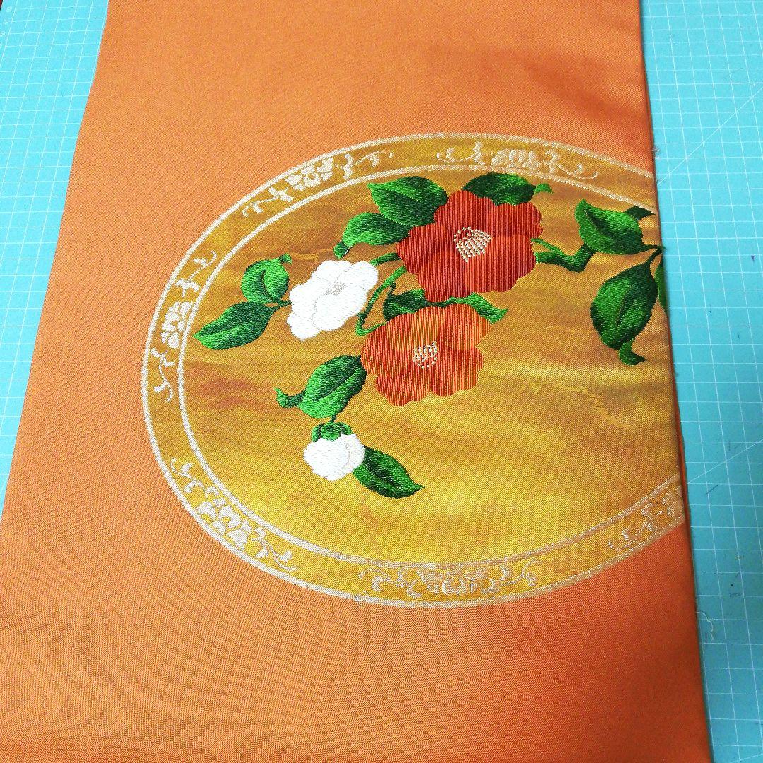 coco 　ご相談用 帯リメイクバッグ　黒　橙色