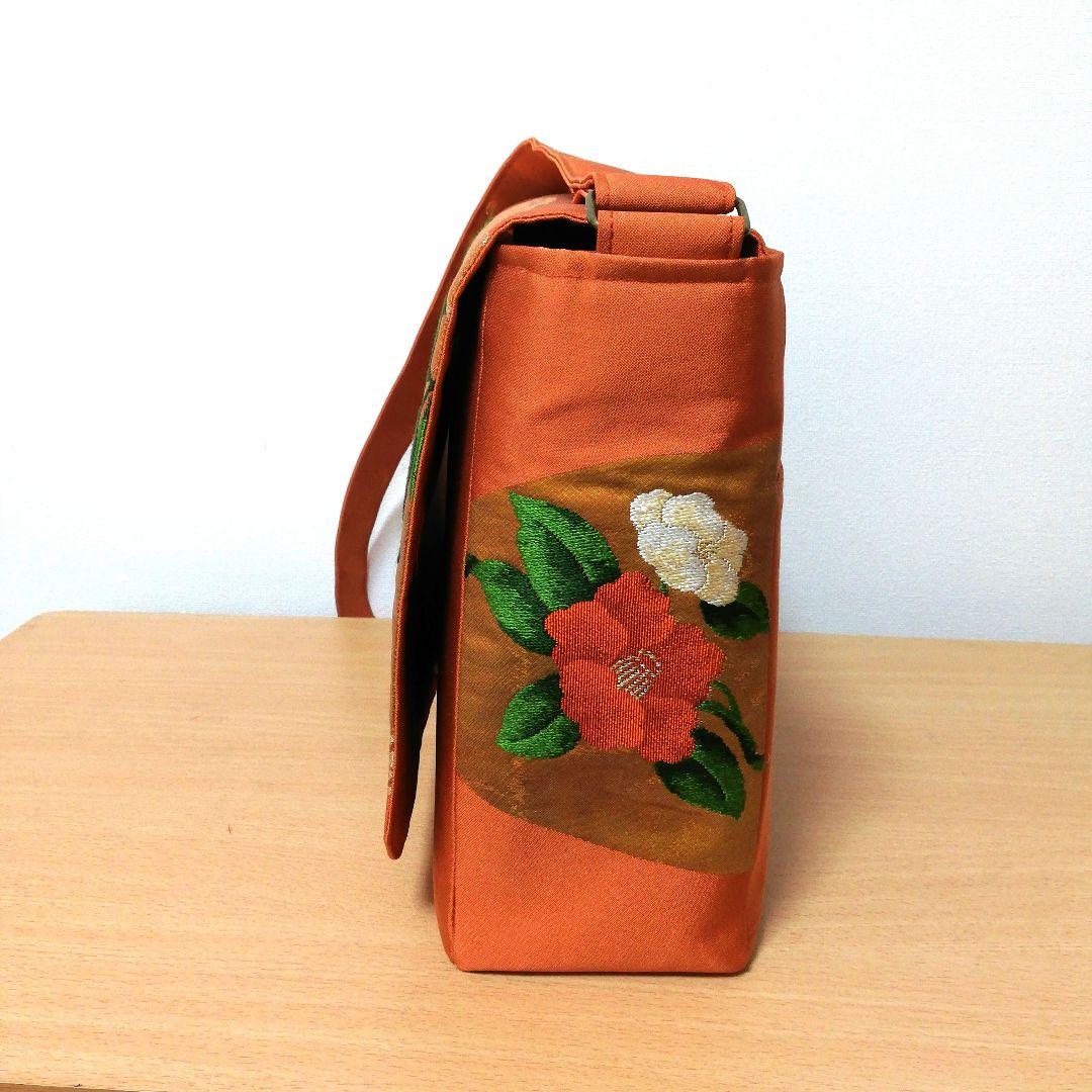 coco 　ご相談用 帯リメイクバッグ　黒　橙色