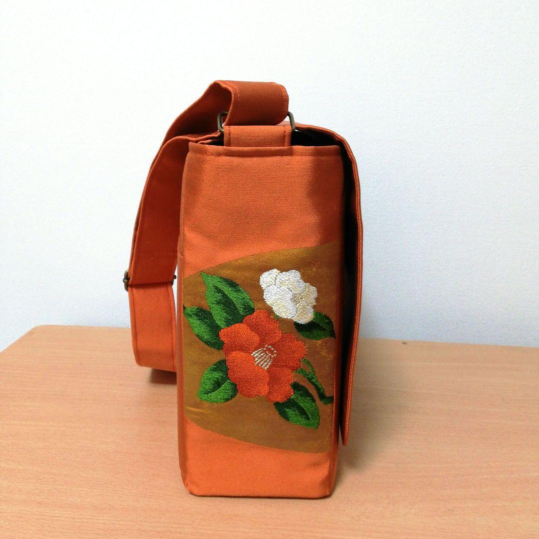 coco 　ご相談用 帯リメイクバッグ　黒　橙色