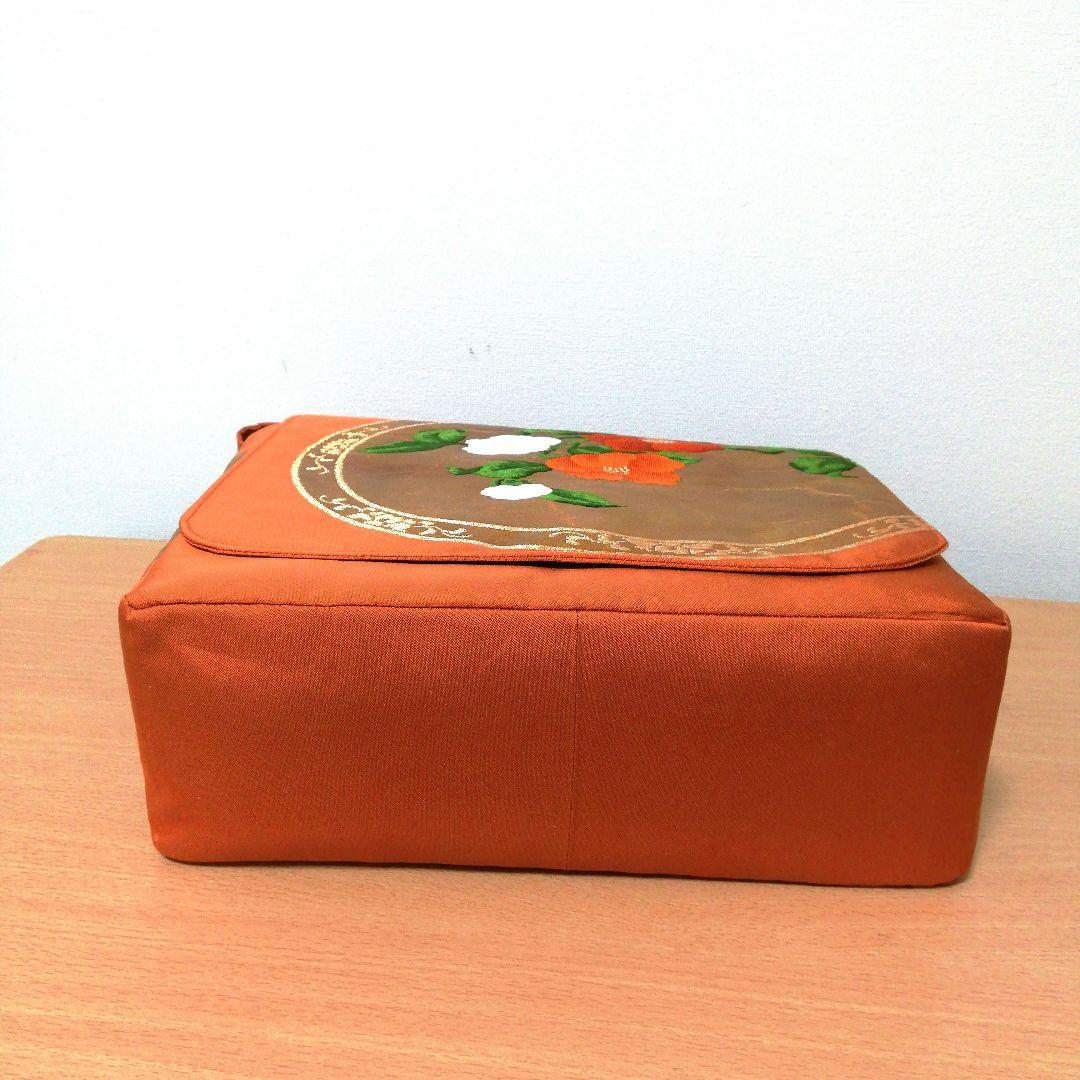 coco 　ご相談用 帯リメイクバッグ　黒　橙色