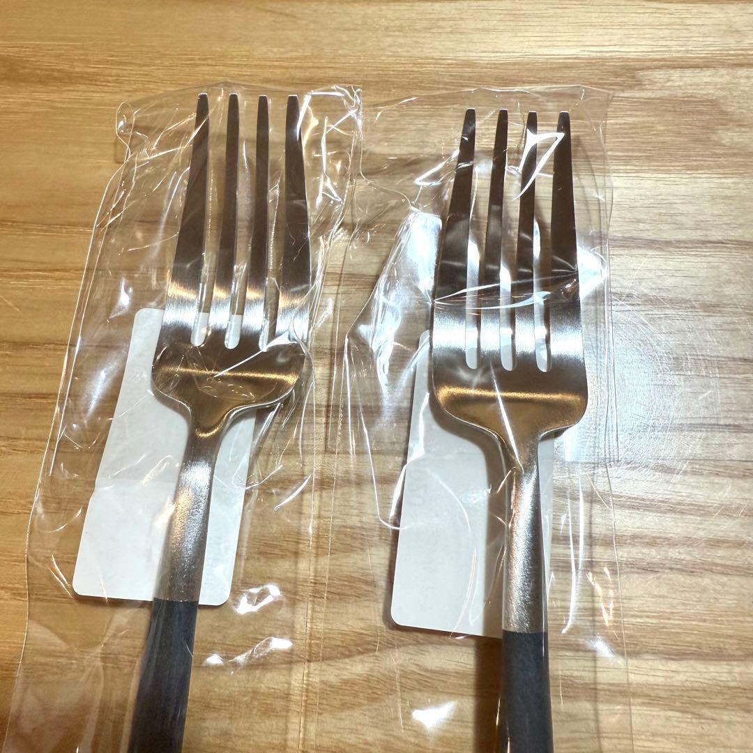 【新品未使用】　クチポール　ゴア　ブラック　シルバー　カトラリーセット