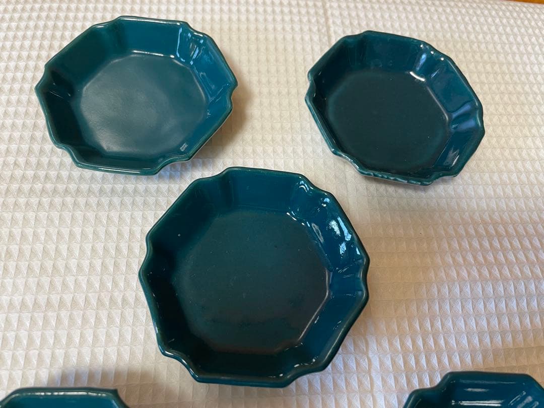 淡路珉平焼き　 明治か昭和の変形六角小皿