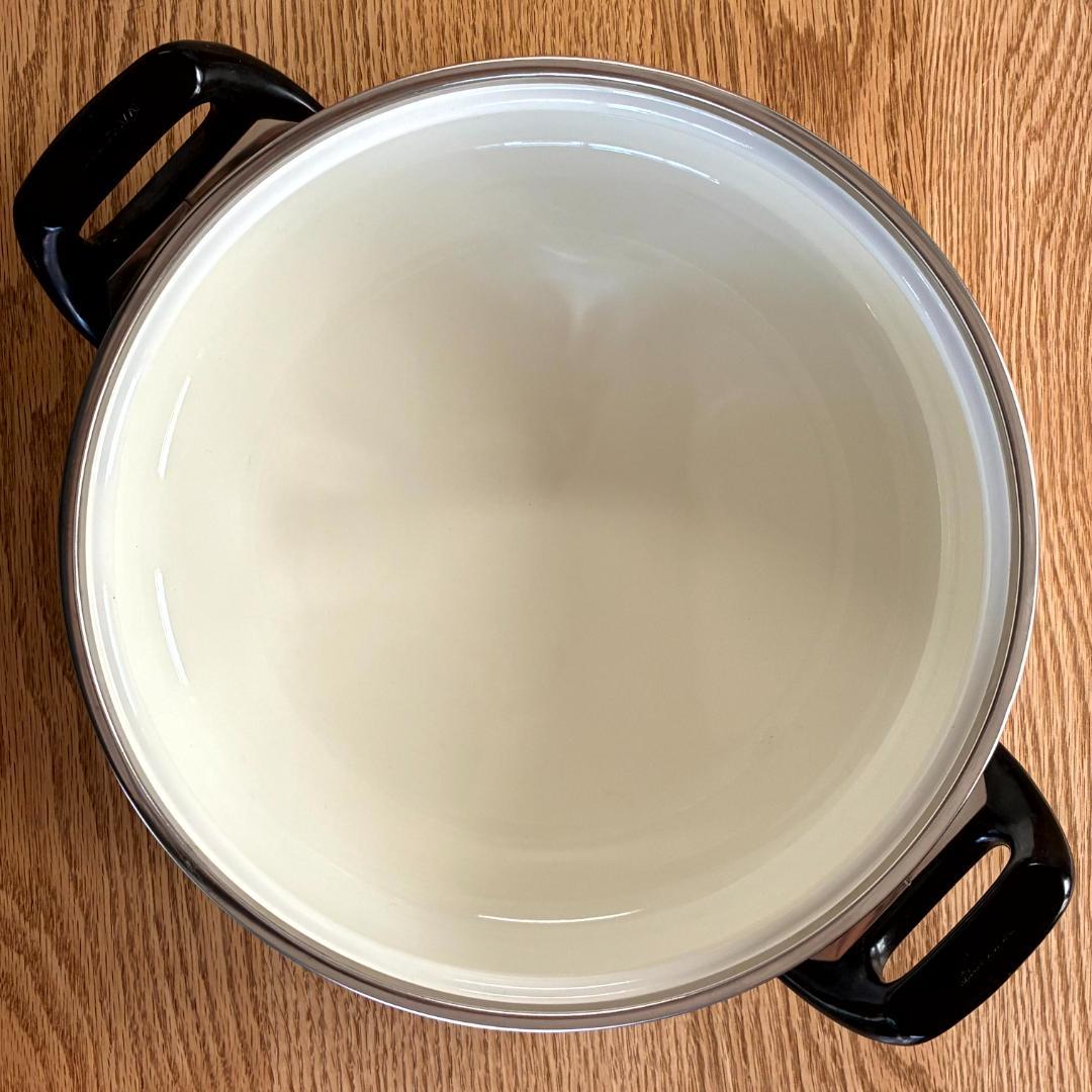 昭和レトロ マルビシ ホーロー フィオーレ 花柄 浅型両手鍋 未使用品