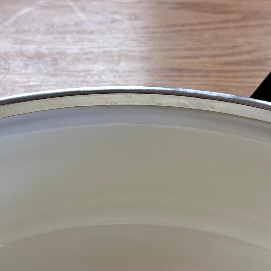 昭和レトロ マルビシ ホーロー フィオーレ 花柄 浅型両手鍋 未使用品