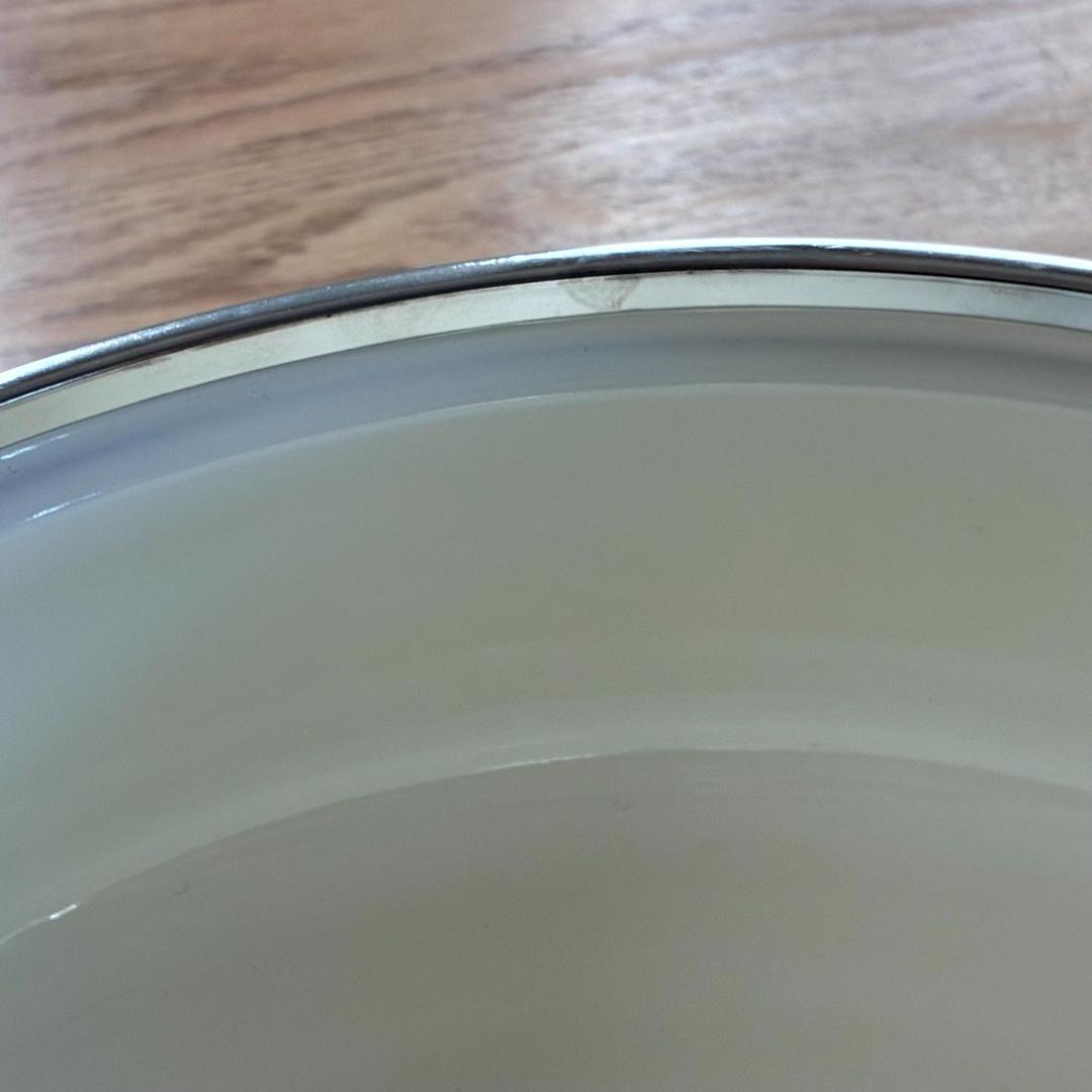 昭和レトロ マルビシ ホーロー フィオーレ 花柄 浅型両手鍋 未使用品