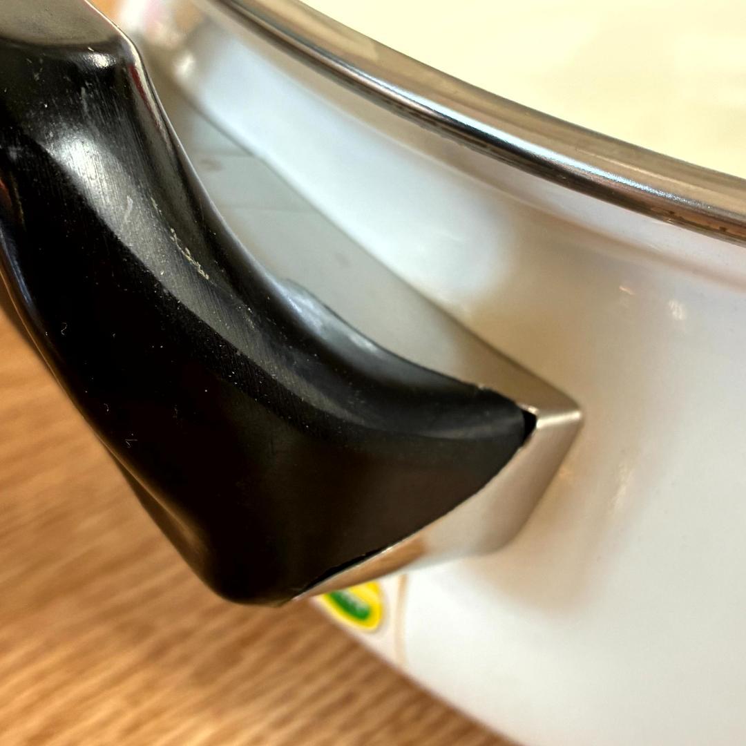 昭和レトロ マルビシ ホーロー フィオーレ 花柄 浅型両手鍋 未使用品