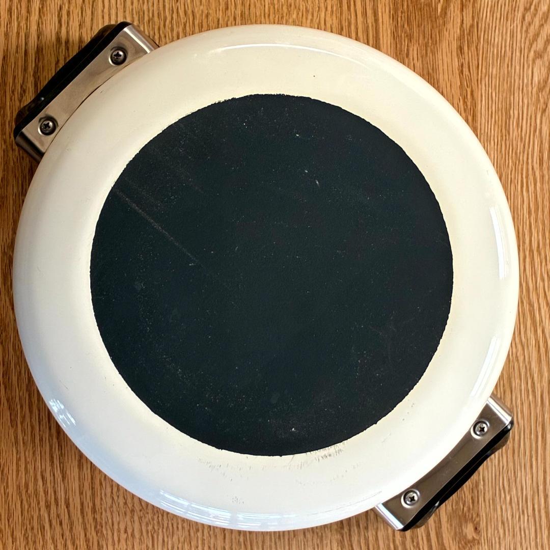 昭和レトロ マルビシ ホーロー フィオーレ 花柄 浅型両手鍋 未使用品