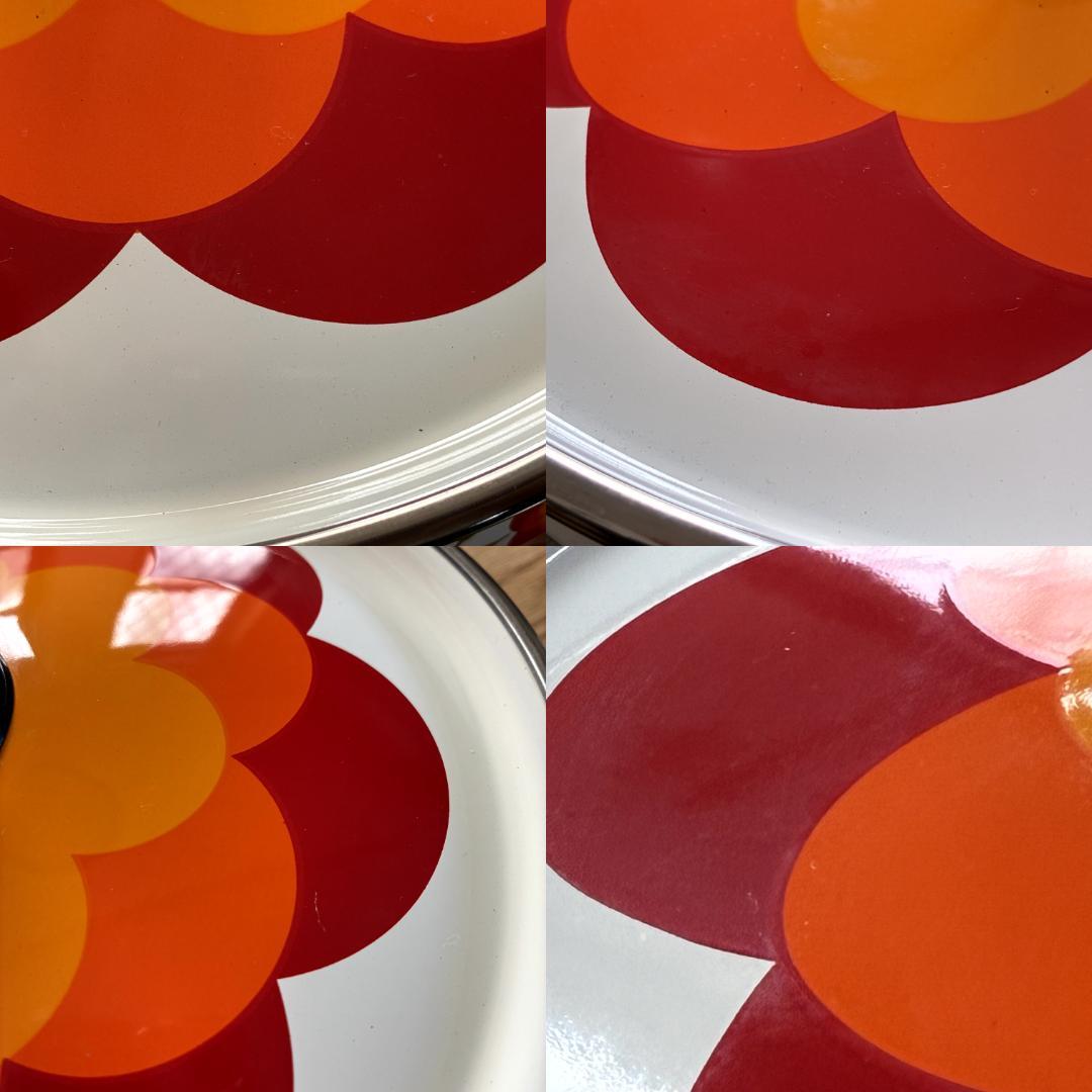 昭和レトロ マルビシ ホーロー フィオーレ 花柄 浅型両手鍋 未使用品