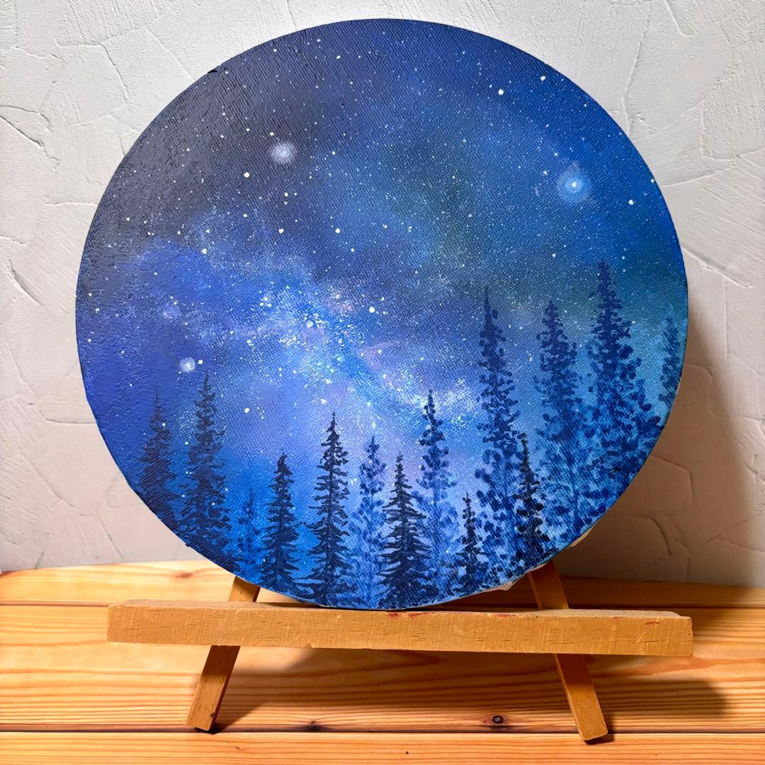【一点物】夜空のカケラ｜オイルパステル画 原画 インテリア絵画