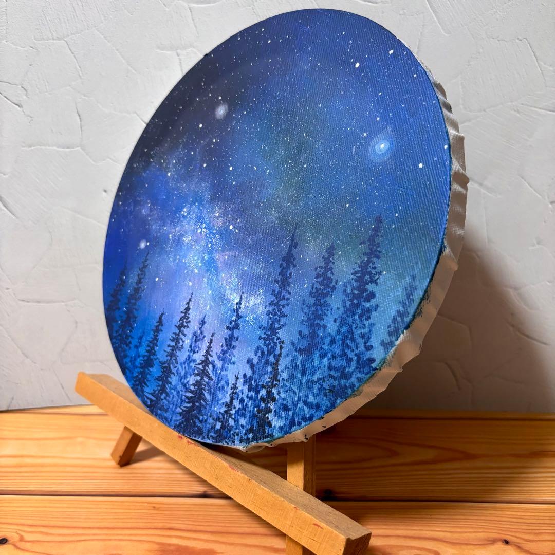 【一点物】夜空のカケラ｜オイルパステル画 原画 インテリア絵画