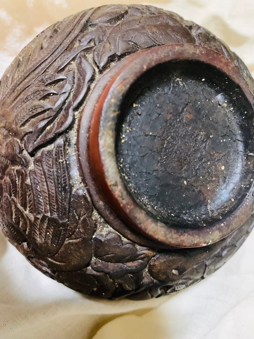 中国明〜清時代堆朱お茶碗2点(元箱付き)