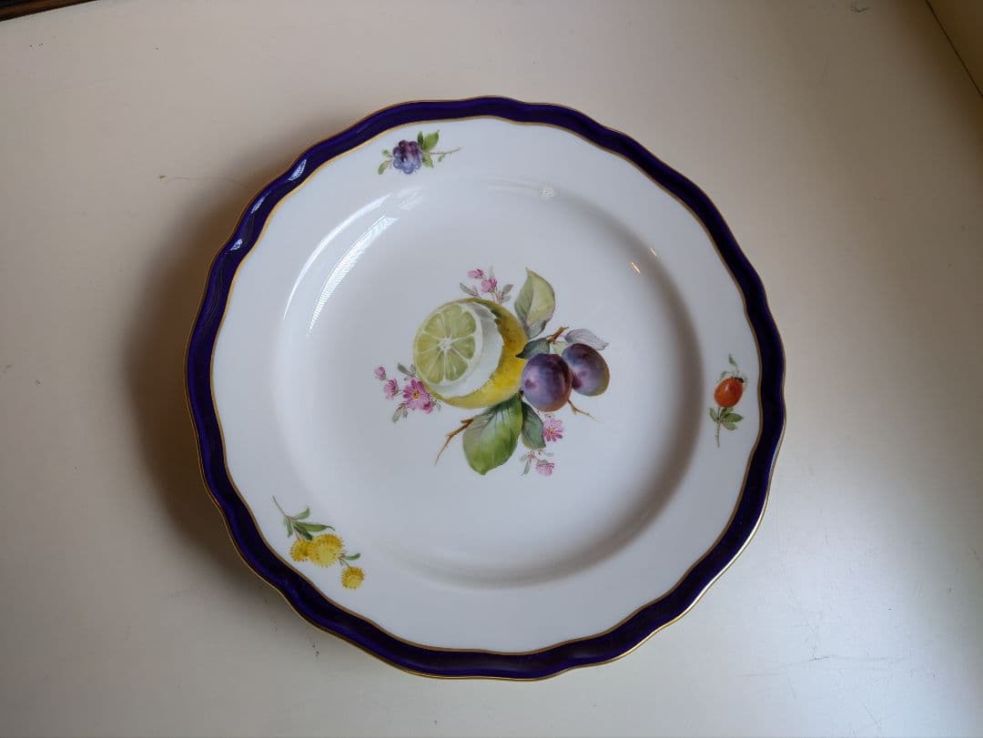 Seiko　マイセン Meissen フルーツ コバルト 金彩