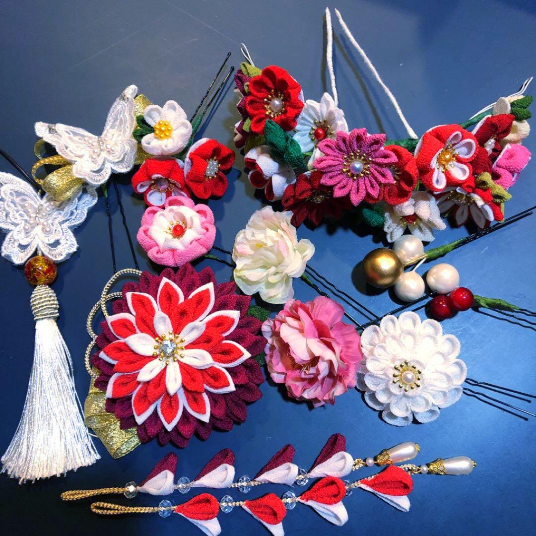 つまみ細工　髪飾り　あんみつ姫風♡【H123】