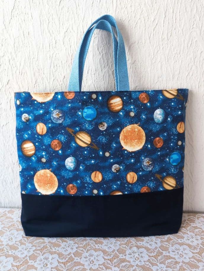 入園入学6点セット　ネイビー＆宇宙柄　レッスンバッグ☆上履き袋☆体操着袋