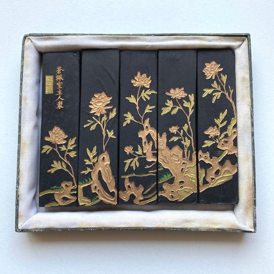 【未使用】中国名墨 胡開文 蒼珮室主人製 5本セット 古墨　書道　習字