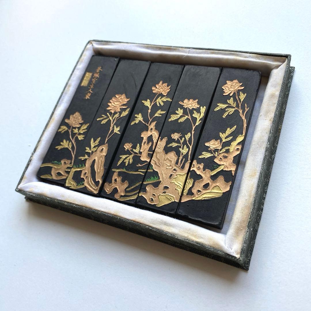 【未使用】中国名墨 胡開文 蒼珮室主人製 5本セット 古墨　書道　習字