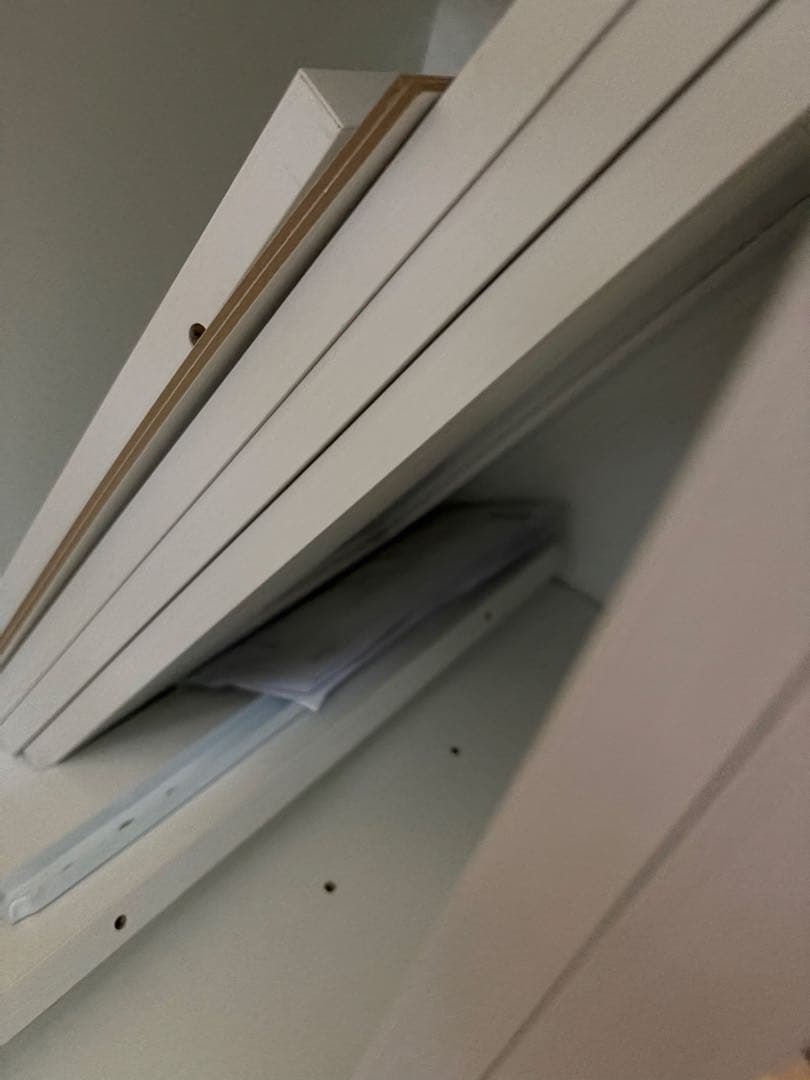 未使用品！ホワイトレンジボード 収納棚付き