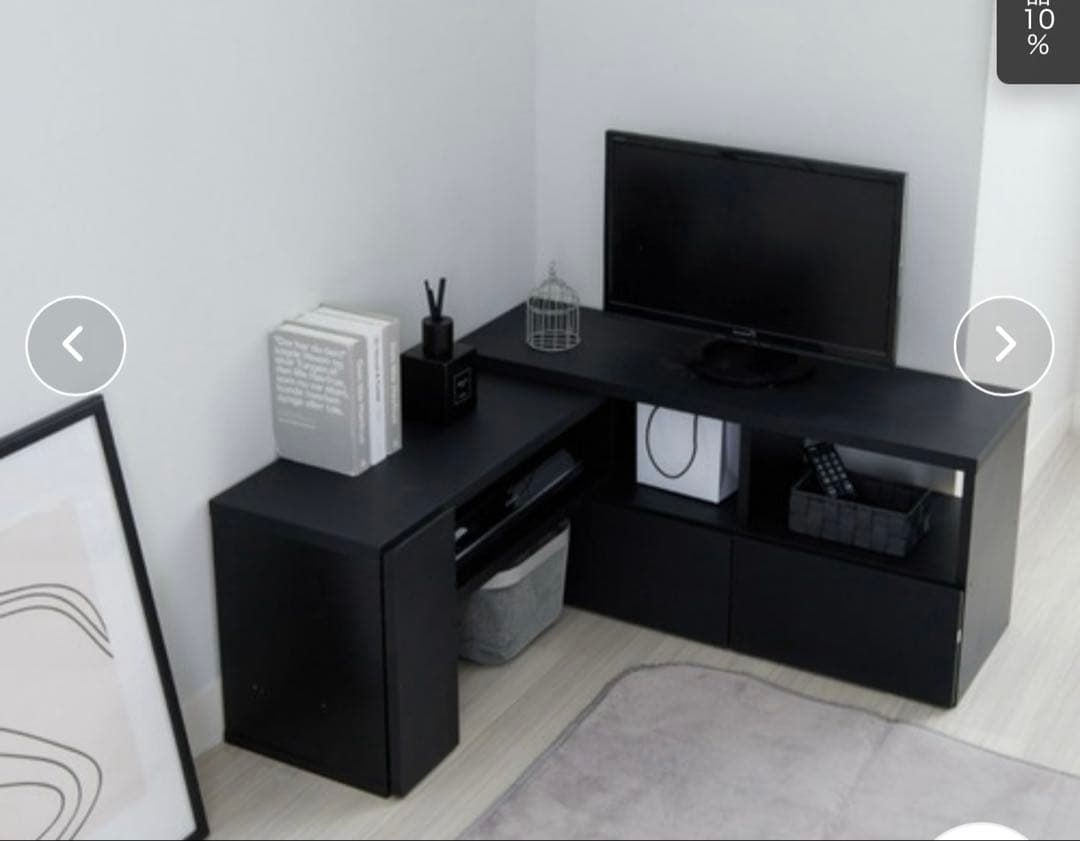 ねぎ様90センチテレビ台黒　組み立て済み