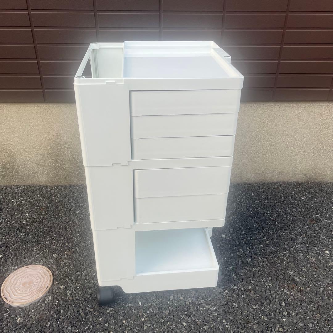 【良品】BOBY WAGON ボビーワゴン 3段5トレイ WHITE