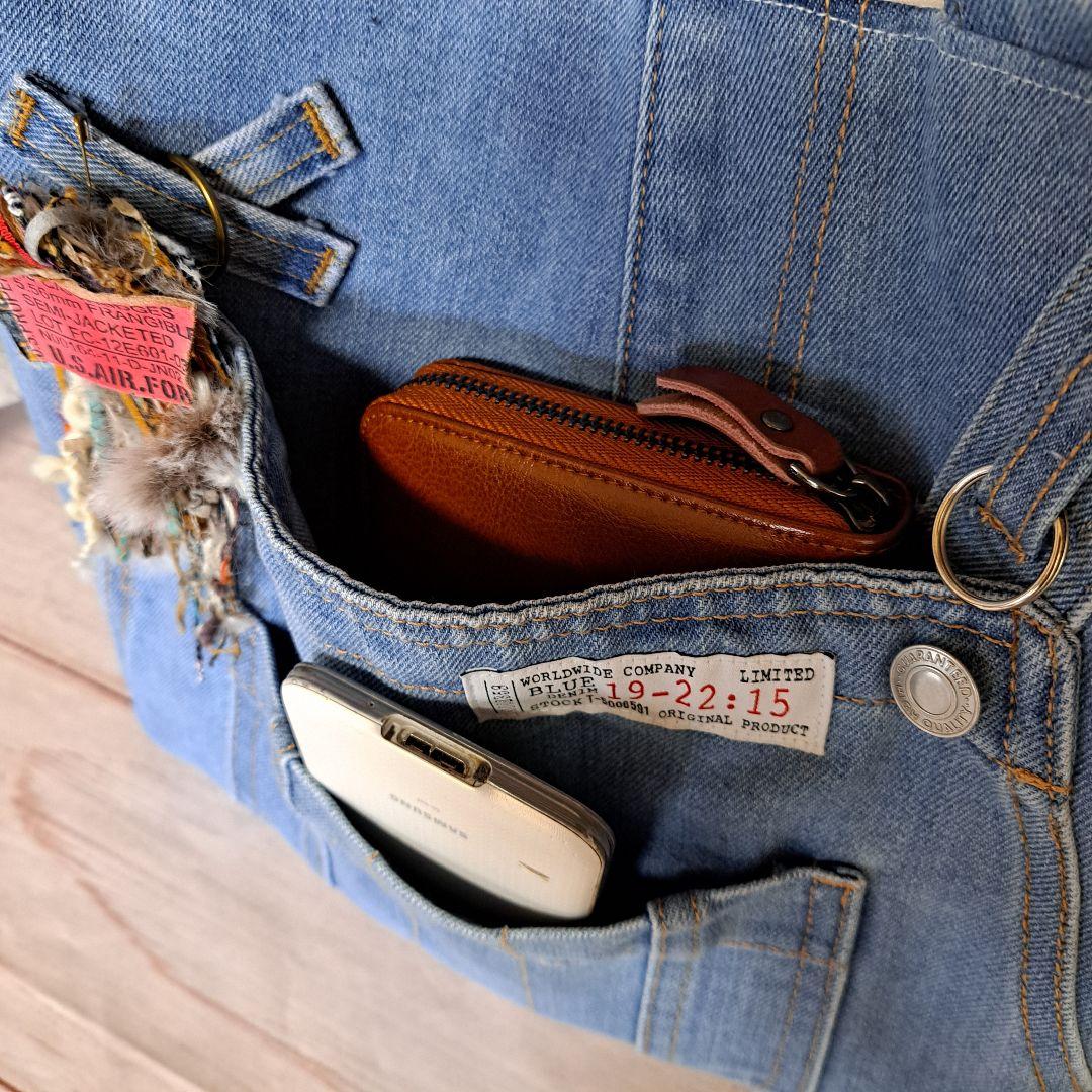 デニムリメイク大きめトートバッグ