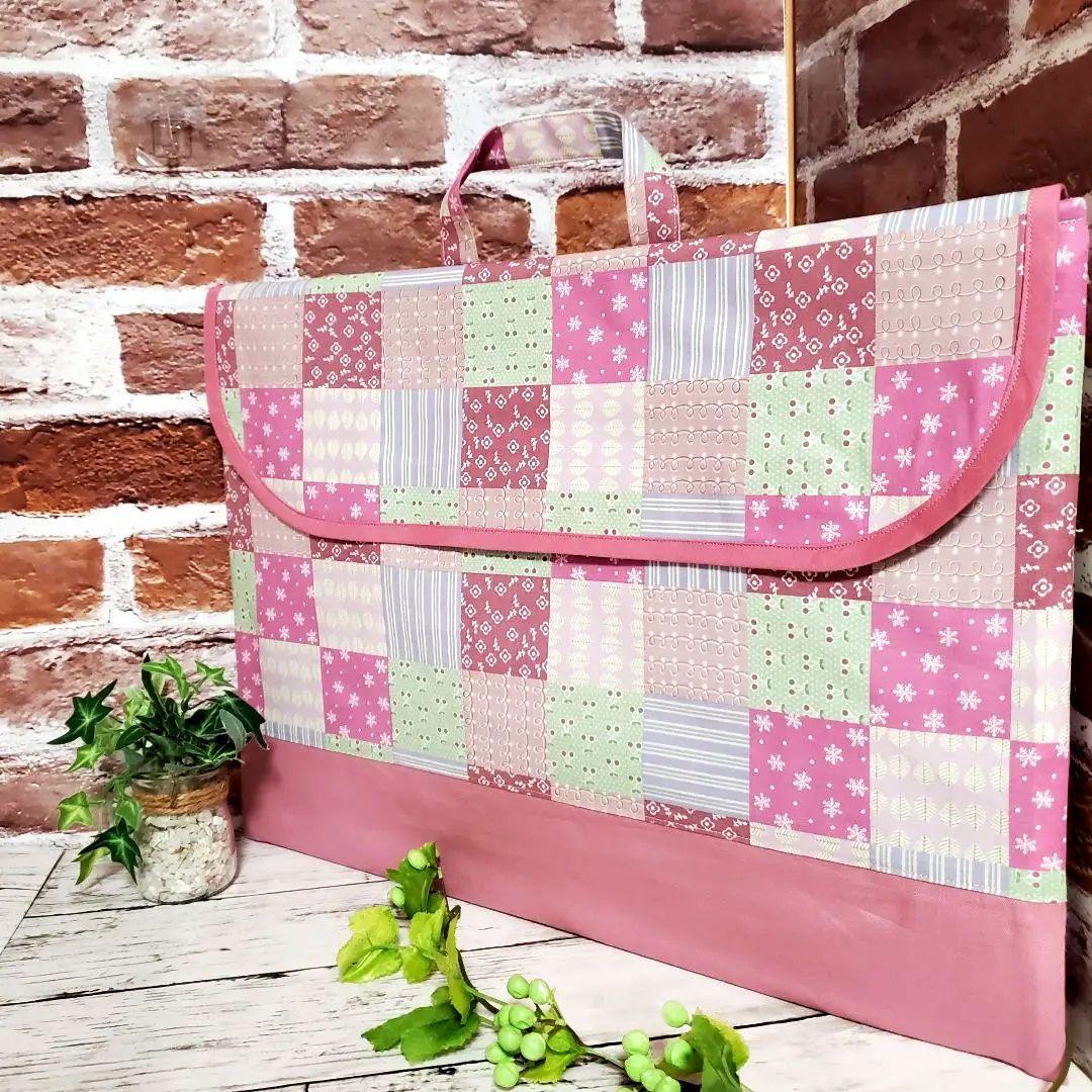 防災頭巾カバー 小花×くすみピンク(■入園入学■ハンドメイド)5点セット