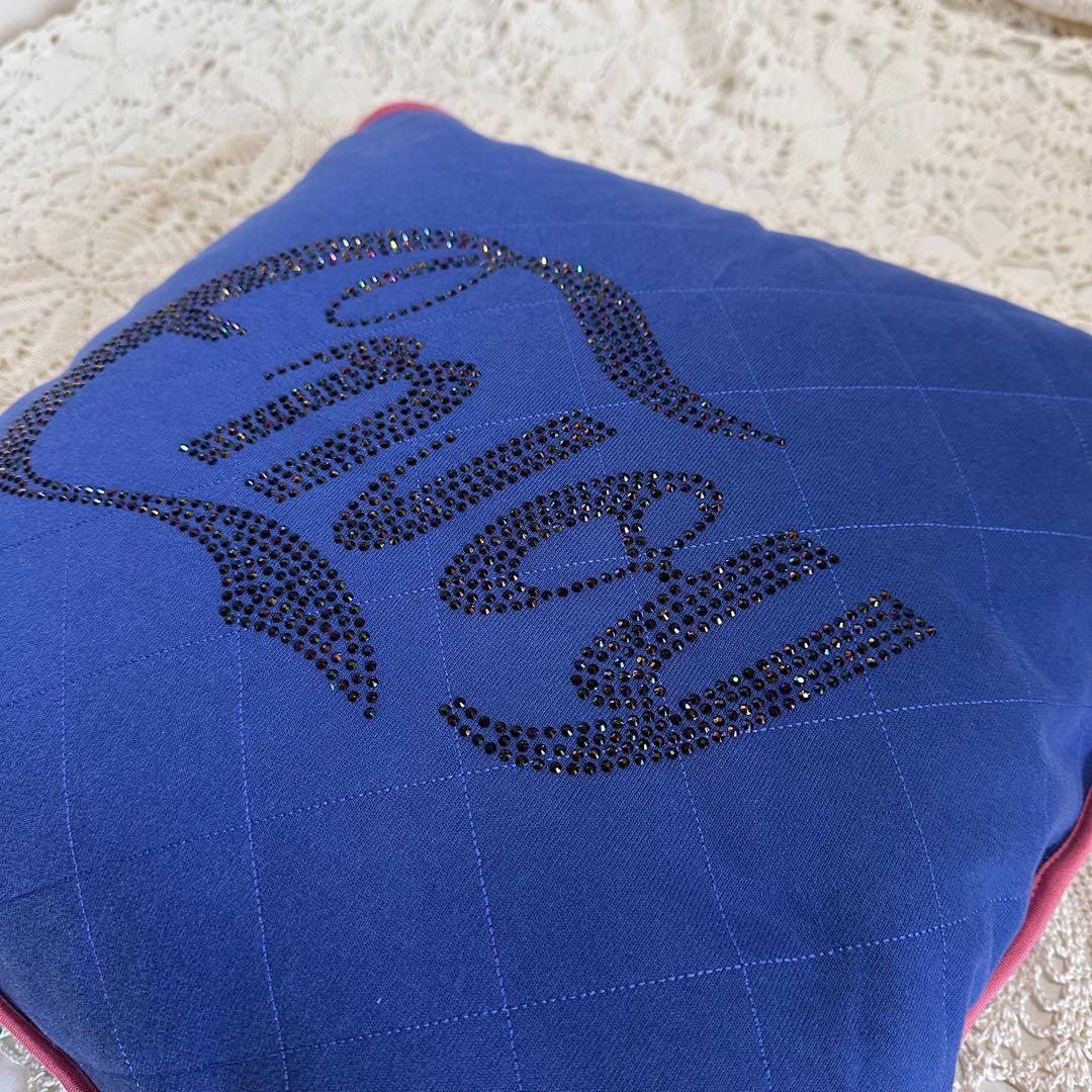 新品未使用☆ルシアンペラフィネ☆クッション☆Enjoy☆ラインストーン☆ブルー☆