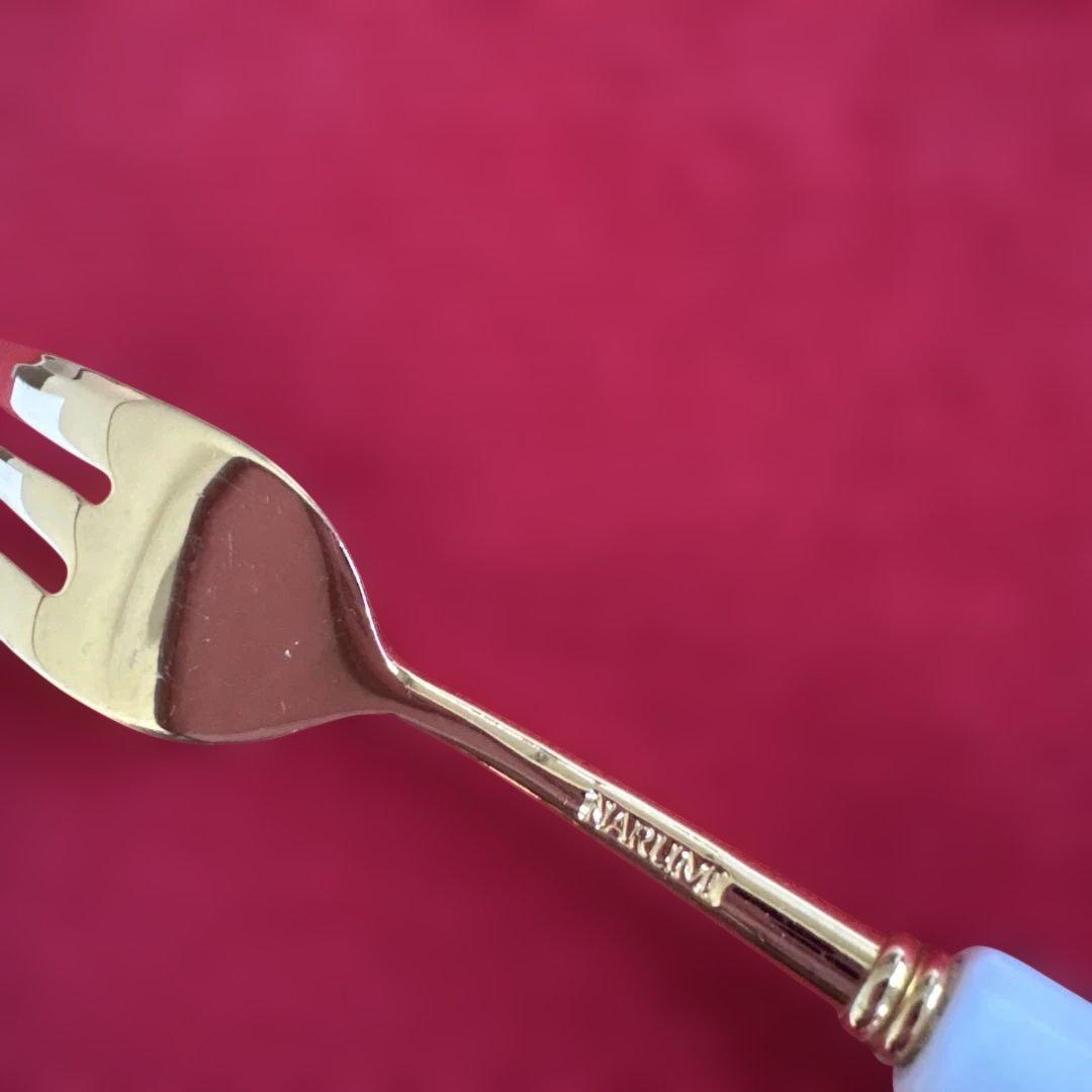 ナルミ　ボーンチャイナ　ミラノ　ケーキフォークセット(ゴールド) 未使用保管品