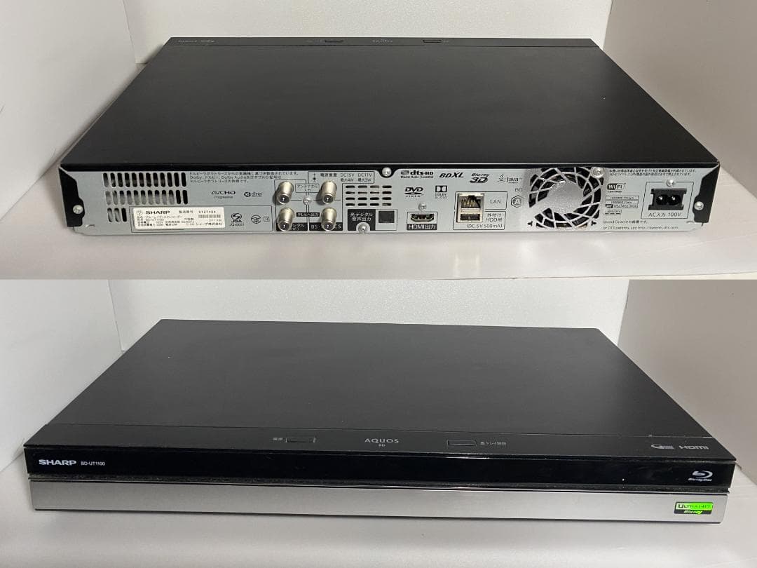 レコーダー SHARP ULTRAHD 4K BD-UT1100 HDD:2TB/3TB