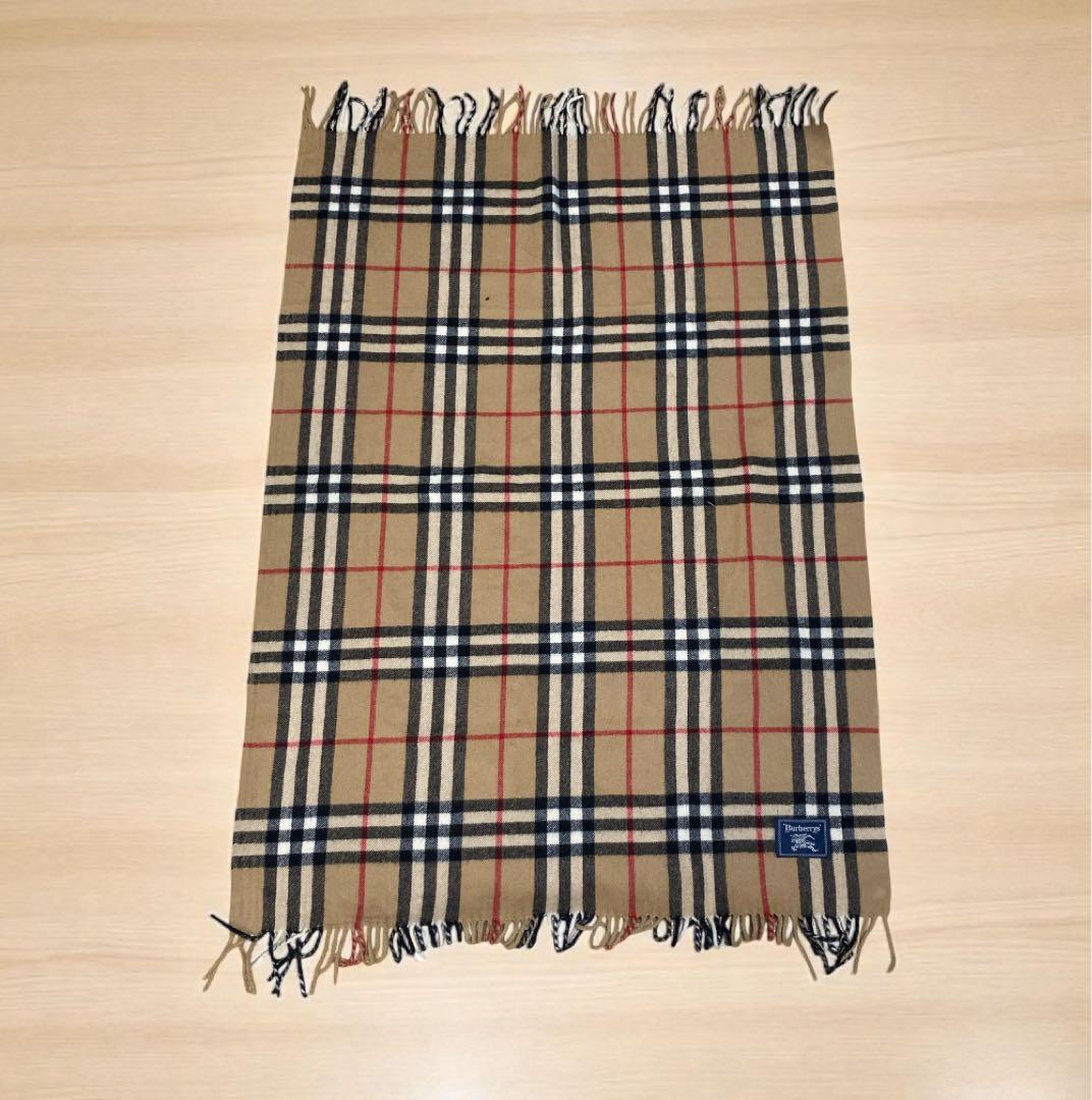 バーバリー ひざ掛け メガチェック ウール 大判 西川産業