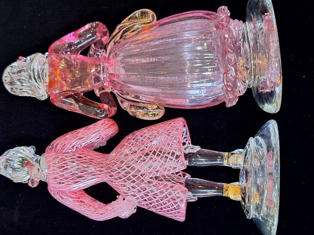 ムラーノ　珍しいピンク　二人　極美