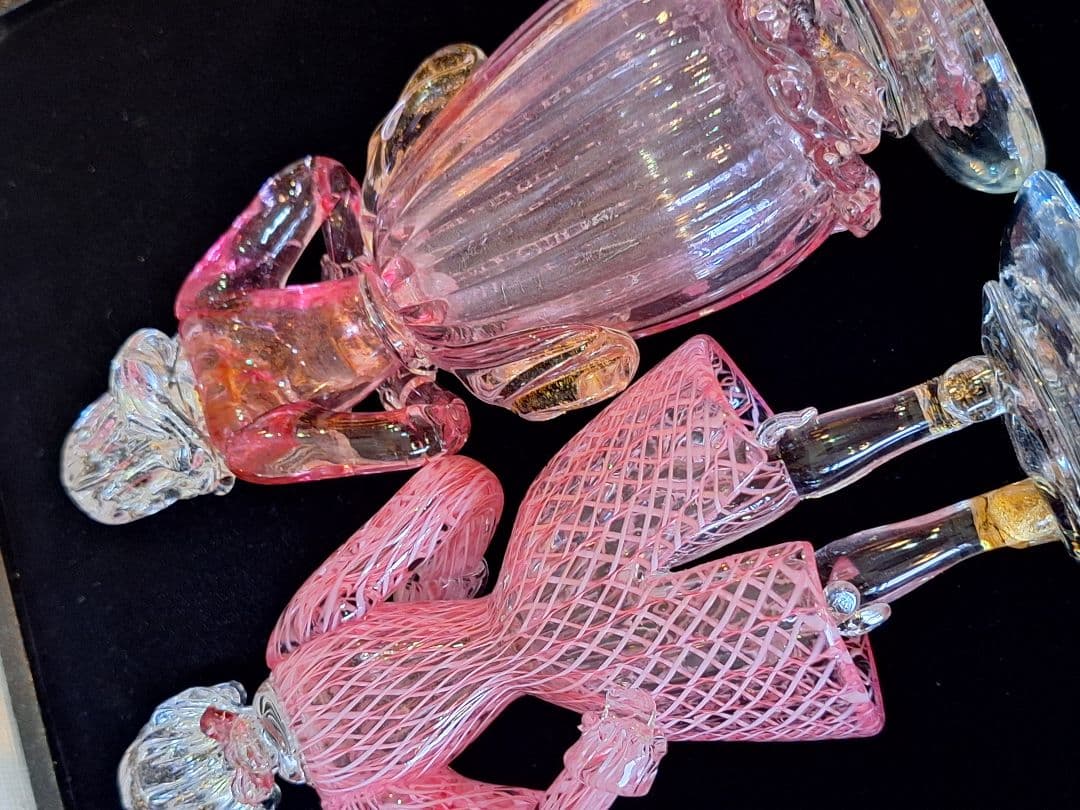 ムラーノ　珍しいピンク　二人　極美