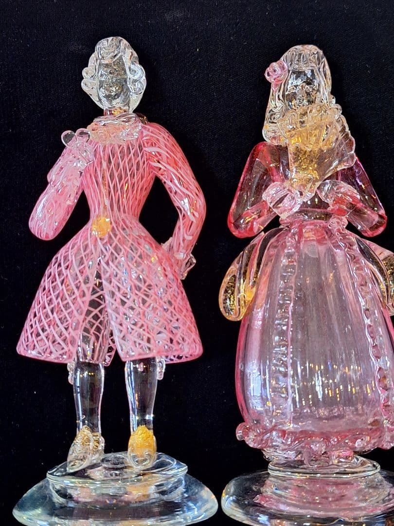 ムラーノ　珍しいピンク　二人　極美