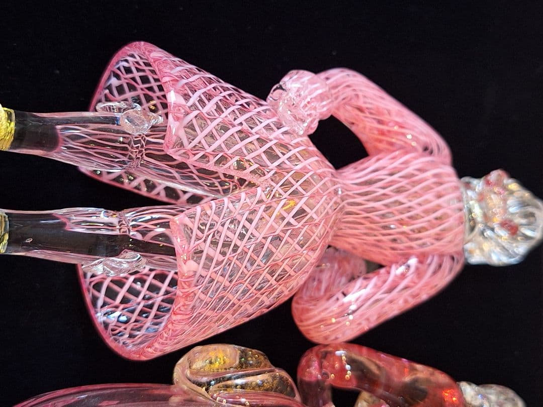 ムラーノ　珍しいピンク　二人　極美