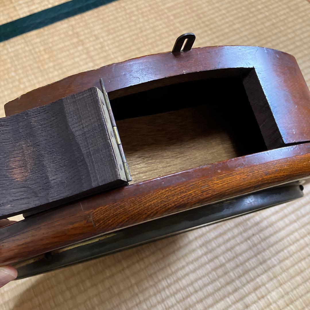 処分価格　アンティーク　小物入れ付きミラー　古時計リメイク