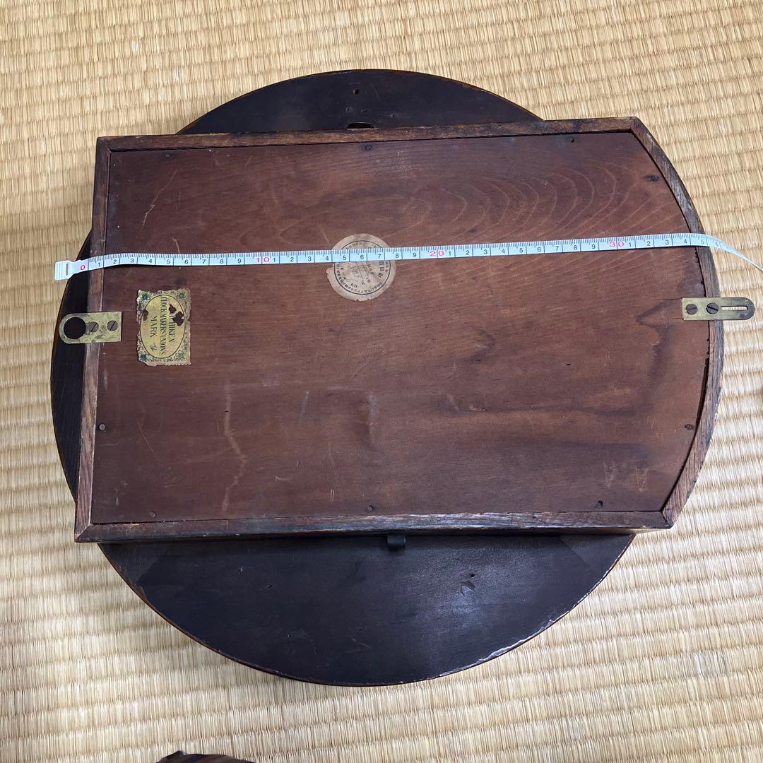 処分価格　アンティーク　小物入れ付きミラー　古時計リメイク