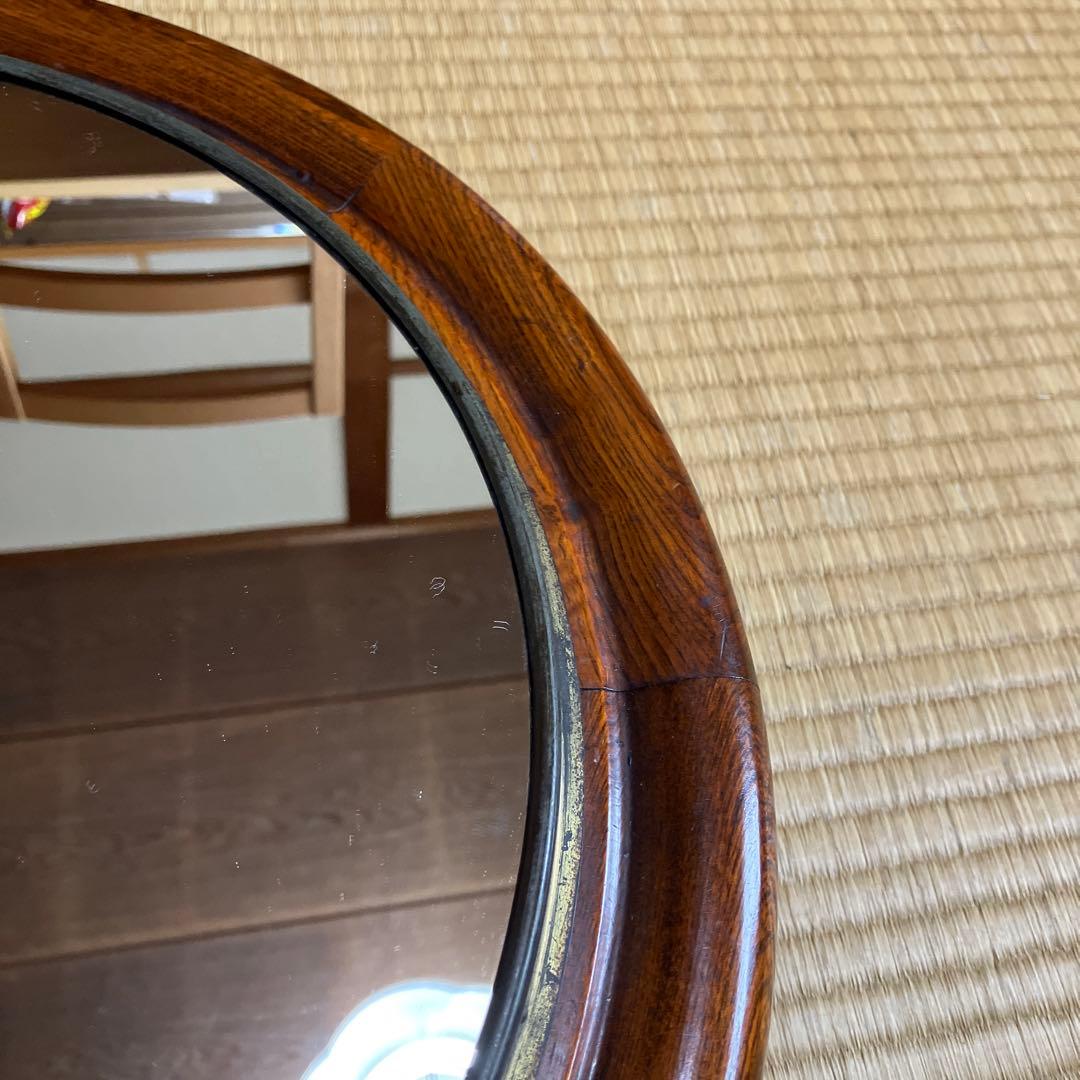 処分価格　アンティーク　小物入れ付きミラー　古時計リメイク