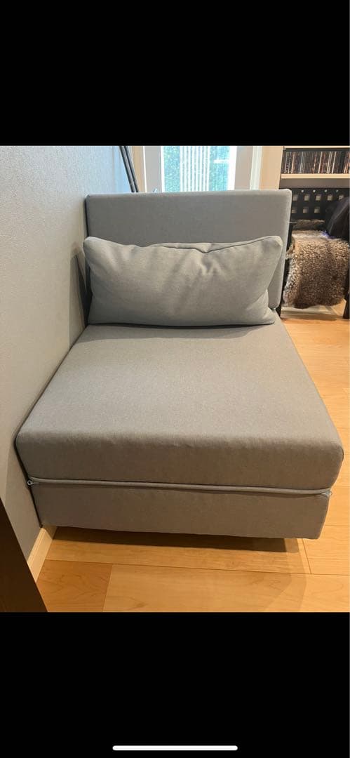 NITORI コンパクトなソファベッド 布張りタイプ ライトブルー