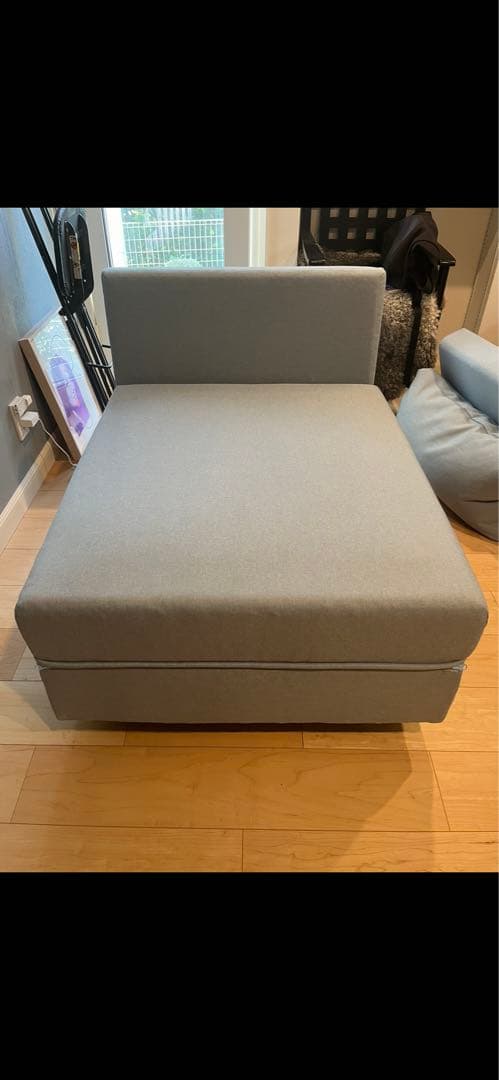 NITORI コンパクトなソファベッド 布張りタイプ ライトブルー