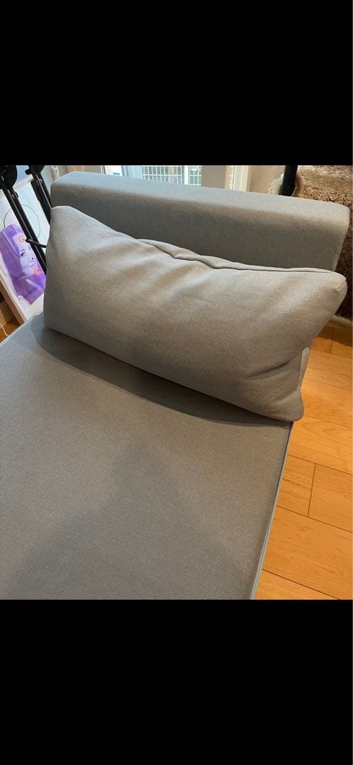 NITORI コンパクトなソファベッド 布張りタイプ ライトブルー