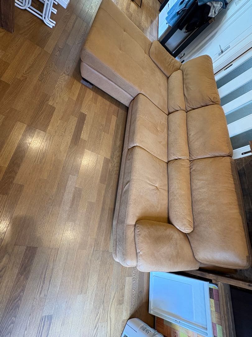 ニトリ　リラックスファーム　レザーテックス 大きいソファー　3-5人掛け