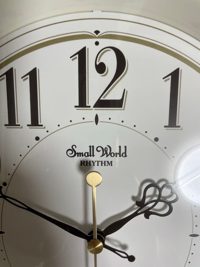 【説明書付き】スモールワールド　電波時計　メロディ　壁掛け　夜静か　リリィN