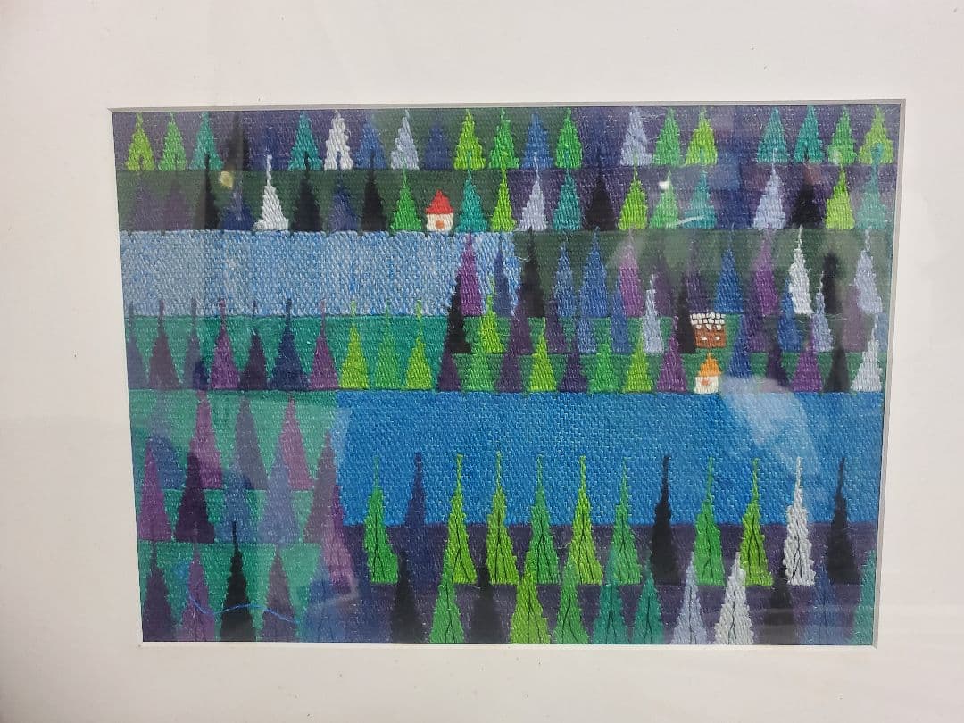 森麗子さん　額入りファブリックピクチャー