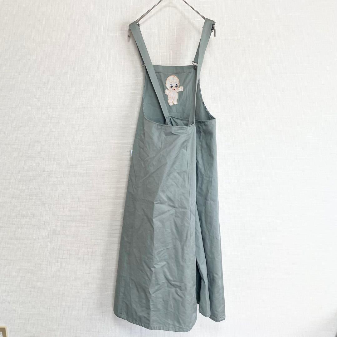 ピンクハウス エプロン【FREE】くすみ水色 料理 仕事 クッキング