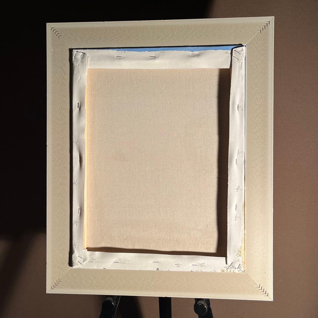 手書き油絵 パリの風景 額付 絵画 インテリア 油彩画