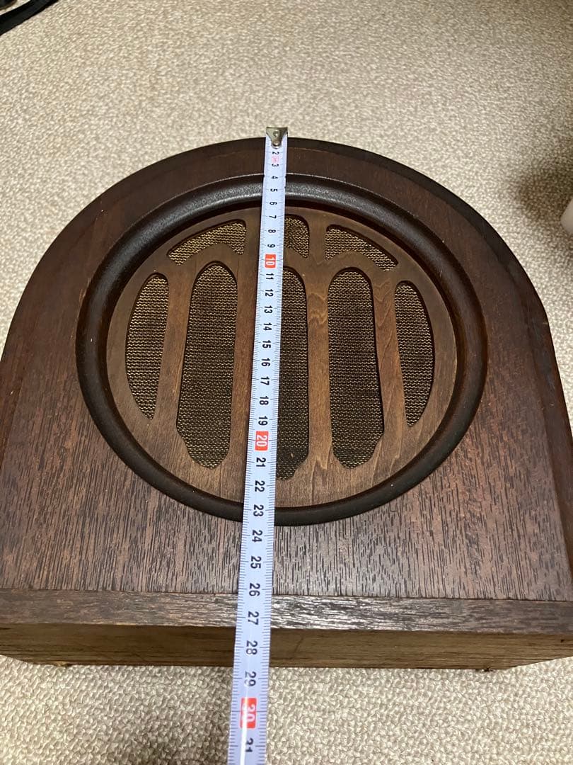 【古道具】真空管ラジオ スピーカー(かな？):木製で中は空洞です