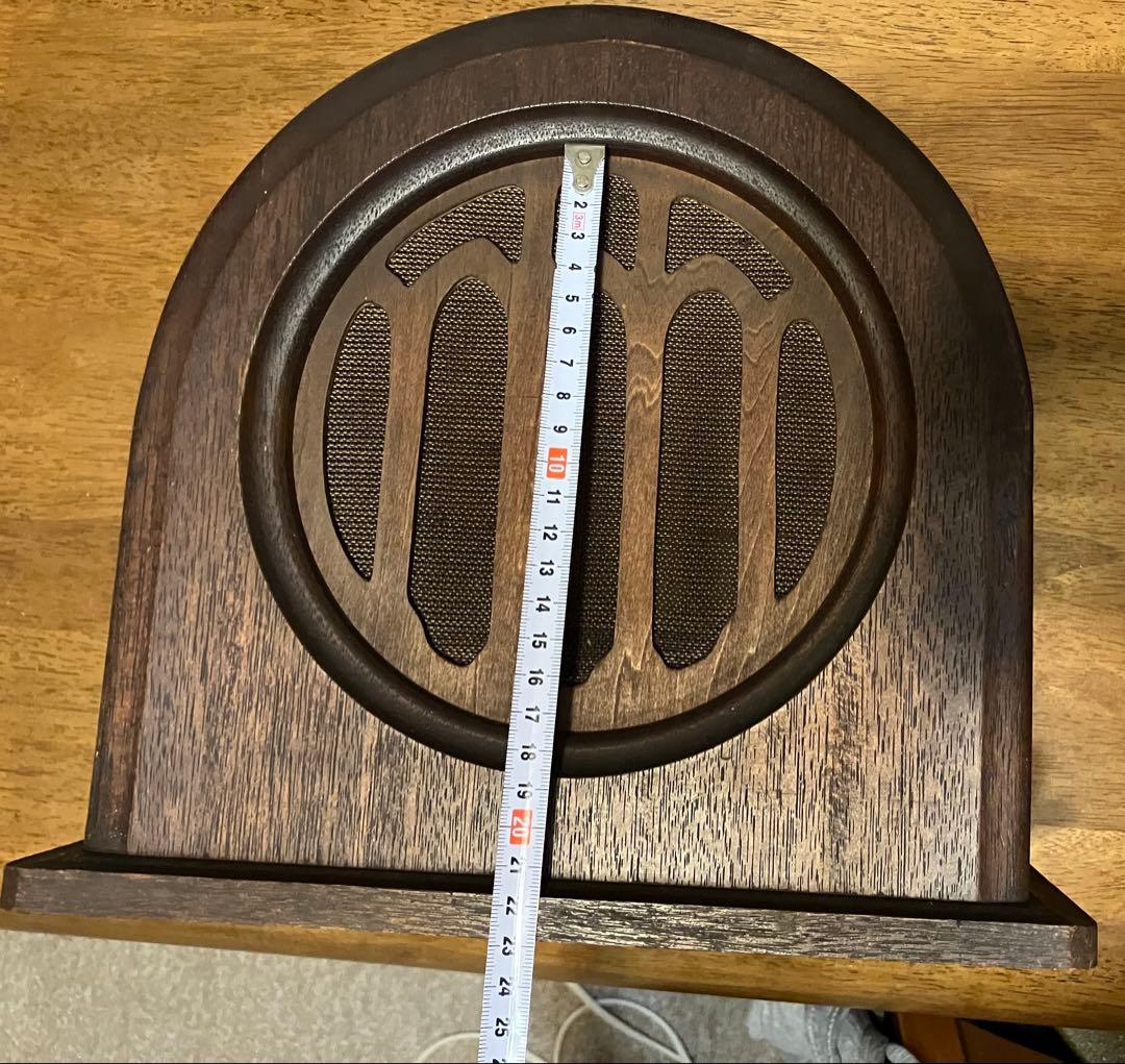 【古道具】真空管ラジオ スピーカー(かな？):木製で中は空洞です