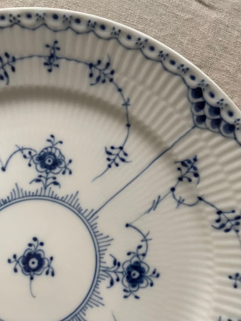 【新品】ロイヤルコペンハーゲン ブルーフルーテッド ハーフレース プレート 27