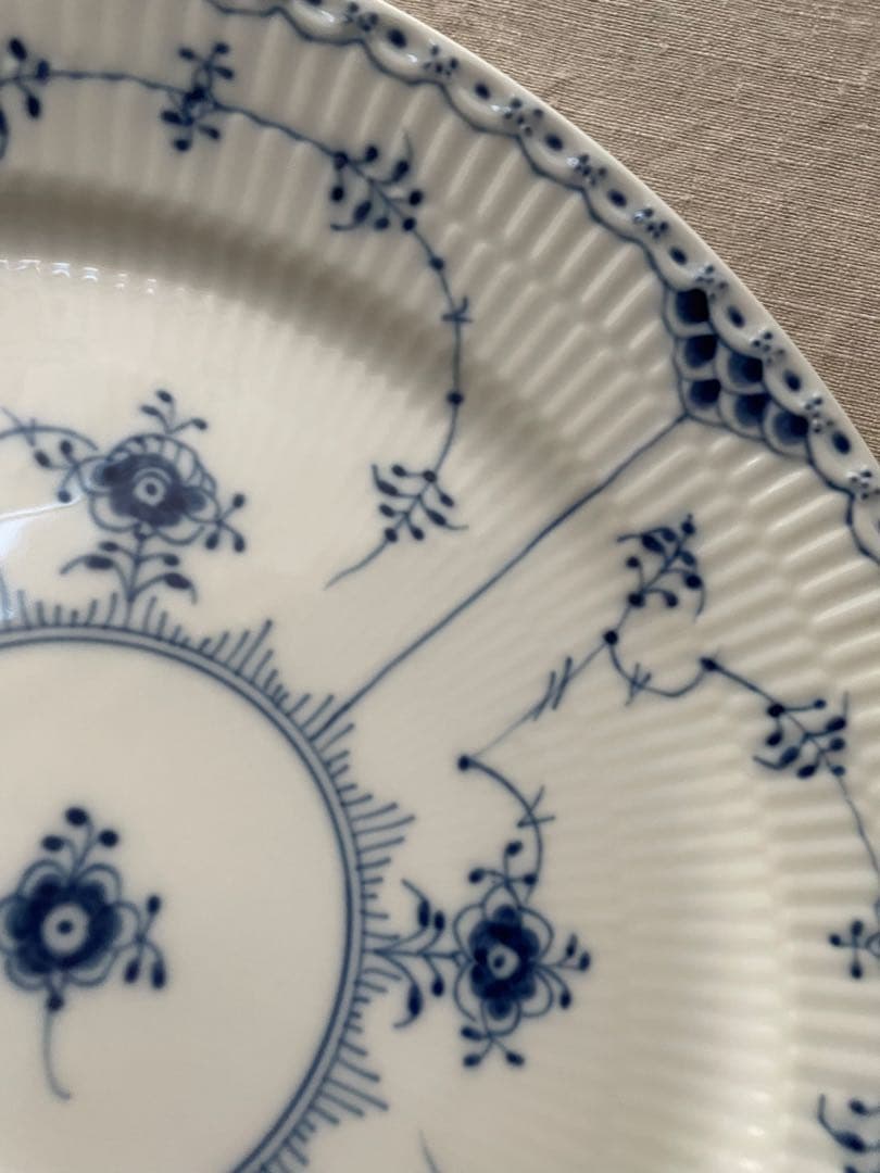 【新品】ロイヤルコペンハーゲン ブルーフルーテッド ハーフレース プレート 27