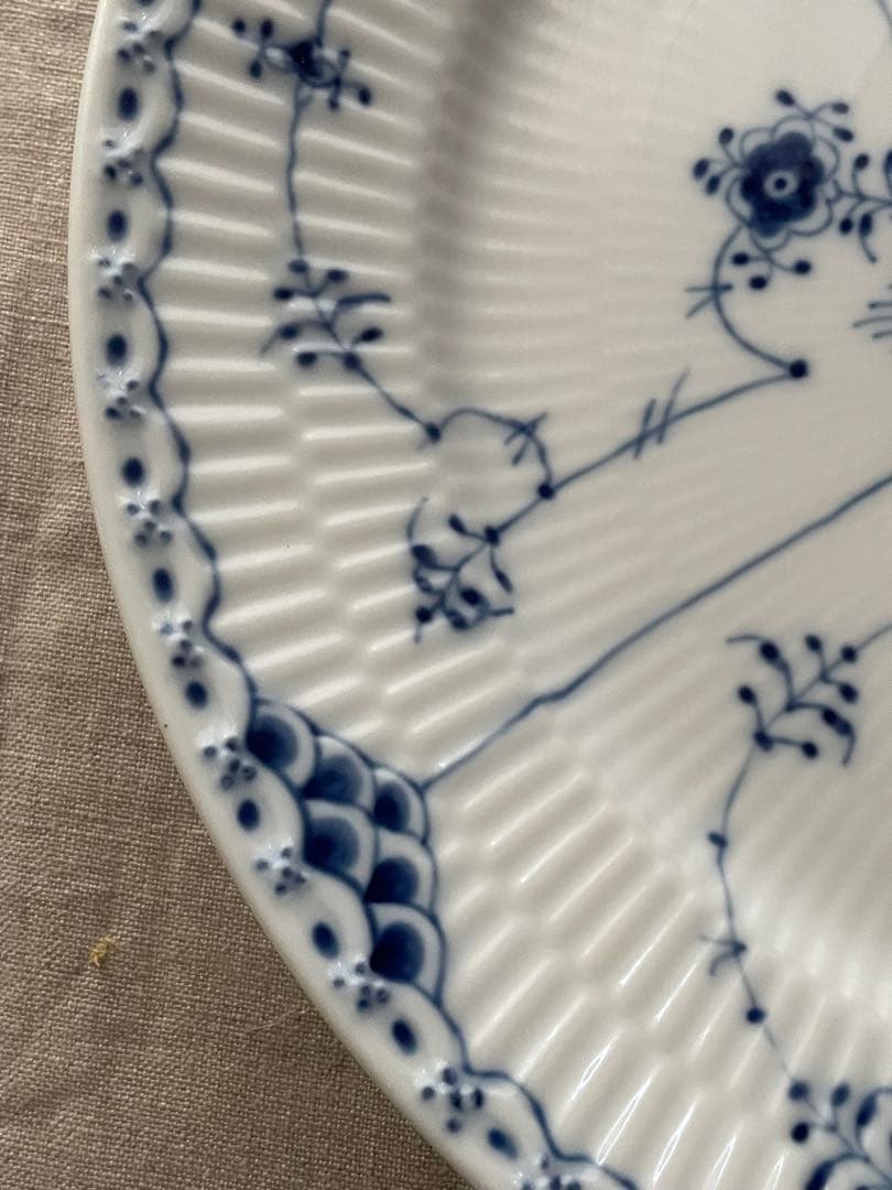 【新品】ロイヤルコペンハーゲン ブルーフルーテッド ハーフレース プレート 27